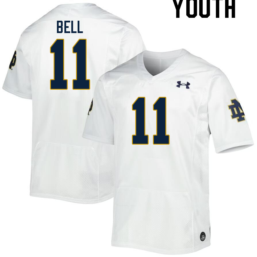 Youth #11 Micah Bell Notre Dame Fighting Irish College Football Jerseys Stitched-White